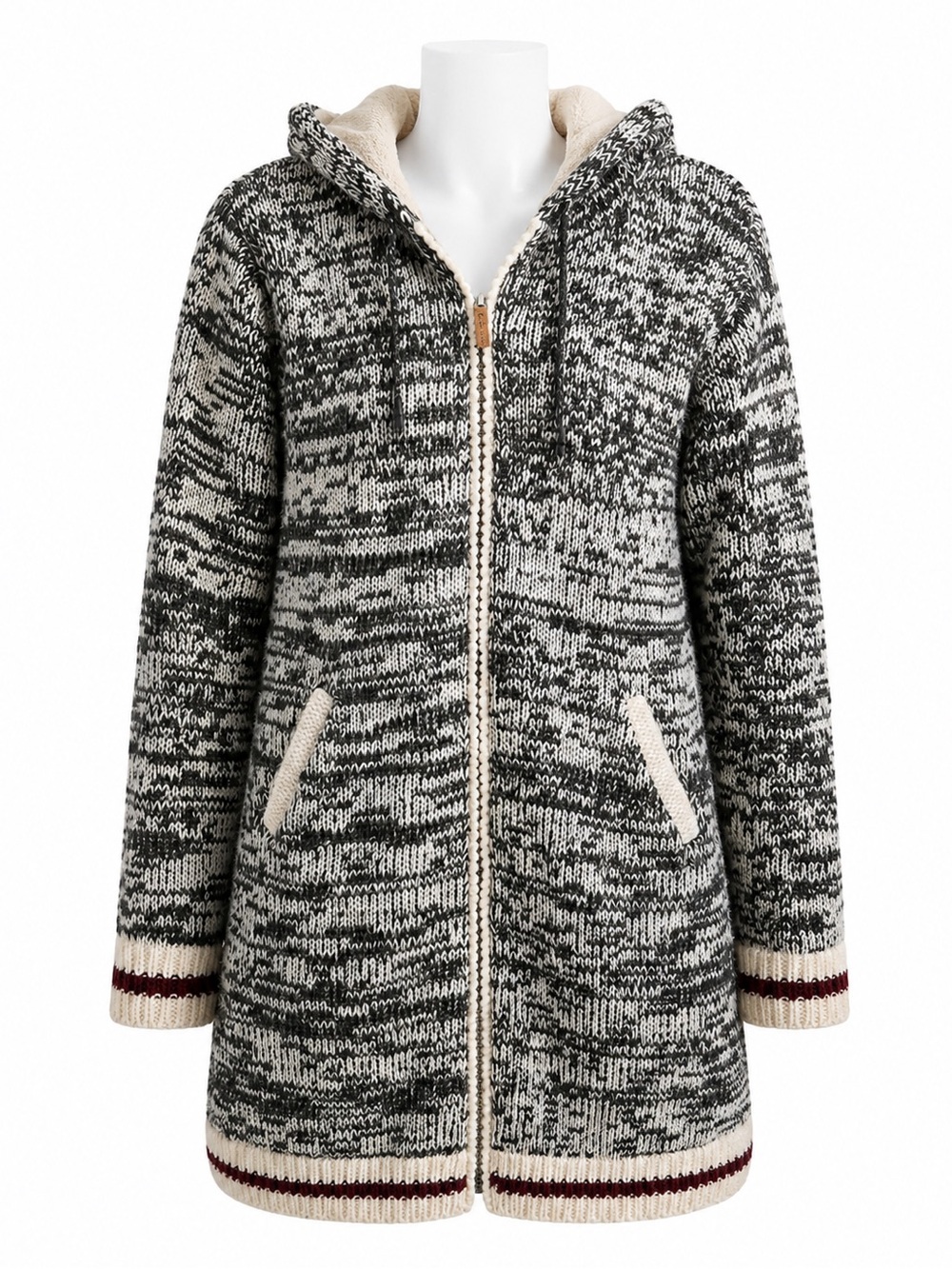 Size XL/XXL Ark Imports‎ 100% New Zealand Wool Fair Trade Hooded Coat